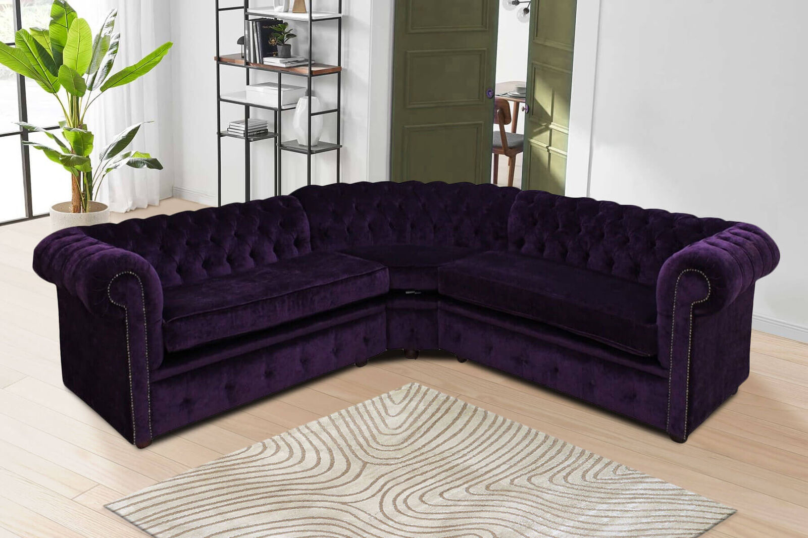 Product photograph of Buy Chesterfield Settee Fabric Corner Sofa Designersofas4u from Designer Sofas 4U