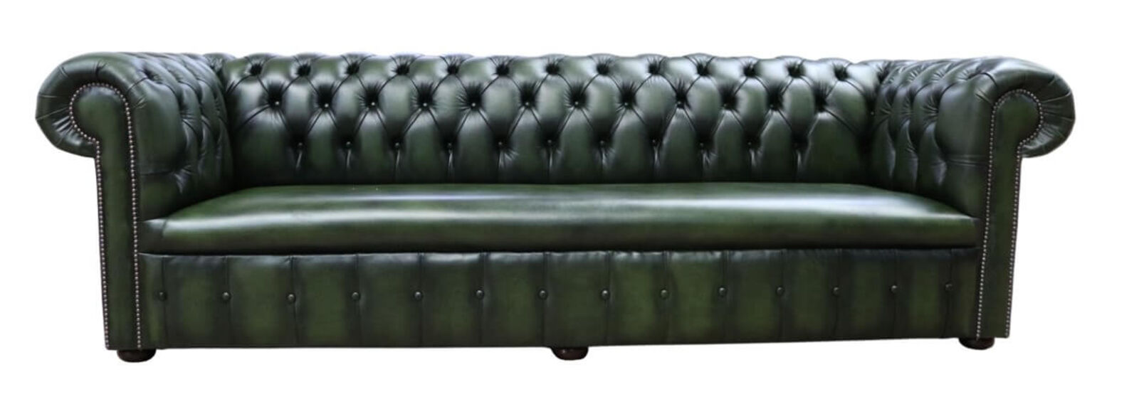 Product photograph of Chesterfield 1780 S 4 Seater Settee Antique Green Leather Sofa Offer from Designer Sofas 4U