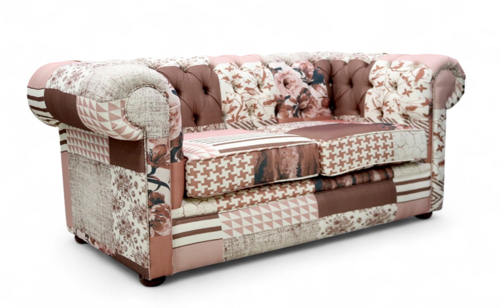 Product photograph of Chesterfield 2 Seater Charles Patchwork Peach Sofa Offer from Designer Sofas 4U