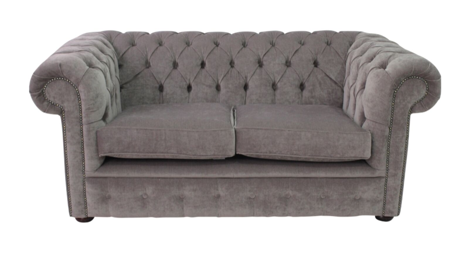 Product photograph of Chesterfield 2 Seater Settee Pimlico Grey Fabric Sofa Offer from Designer Sofas 4U