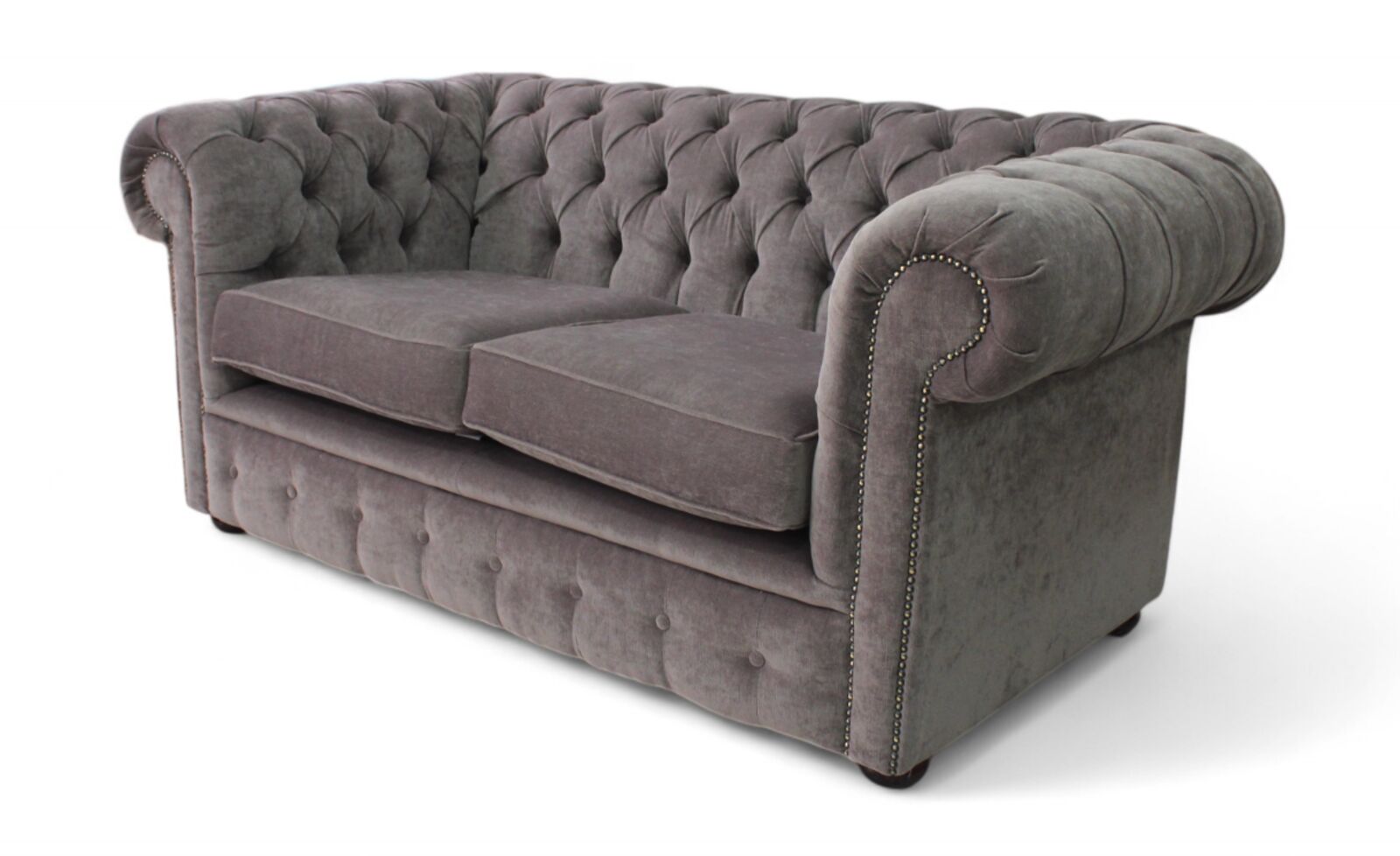 Product photograph of Chesterfield 2 Seater Settee Pimlico Grey Fabric Sofa Offer from Designer Sofas 4U