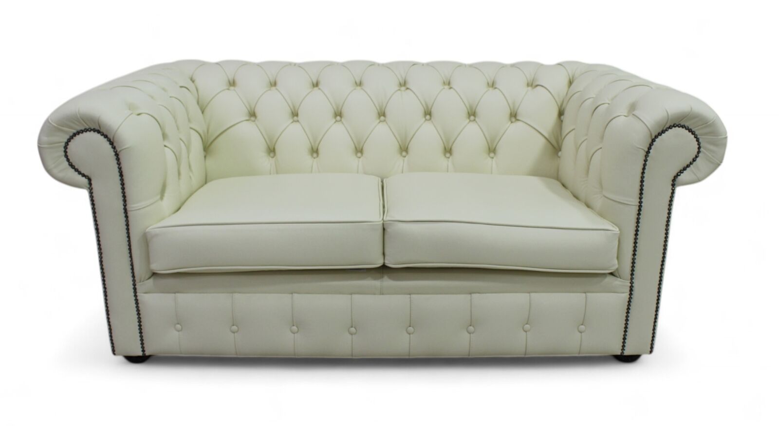 Product photograph of Chesterfield 2 Seater Shelly Cream Leather Sofa Offer from Designer Sofas 4U