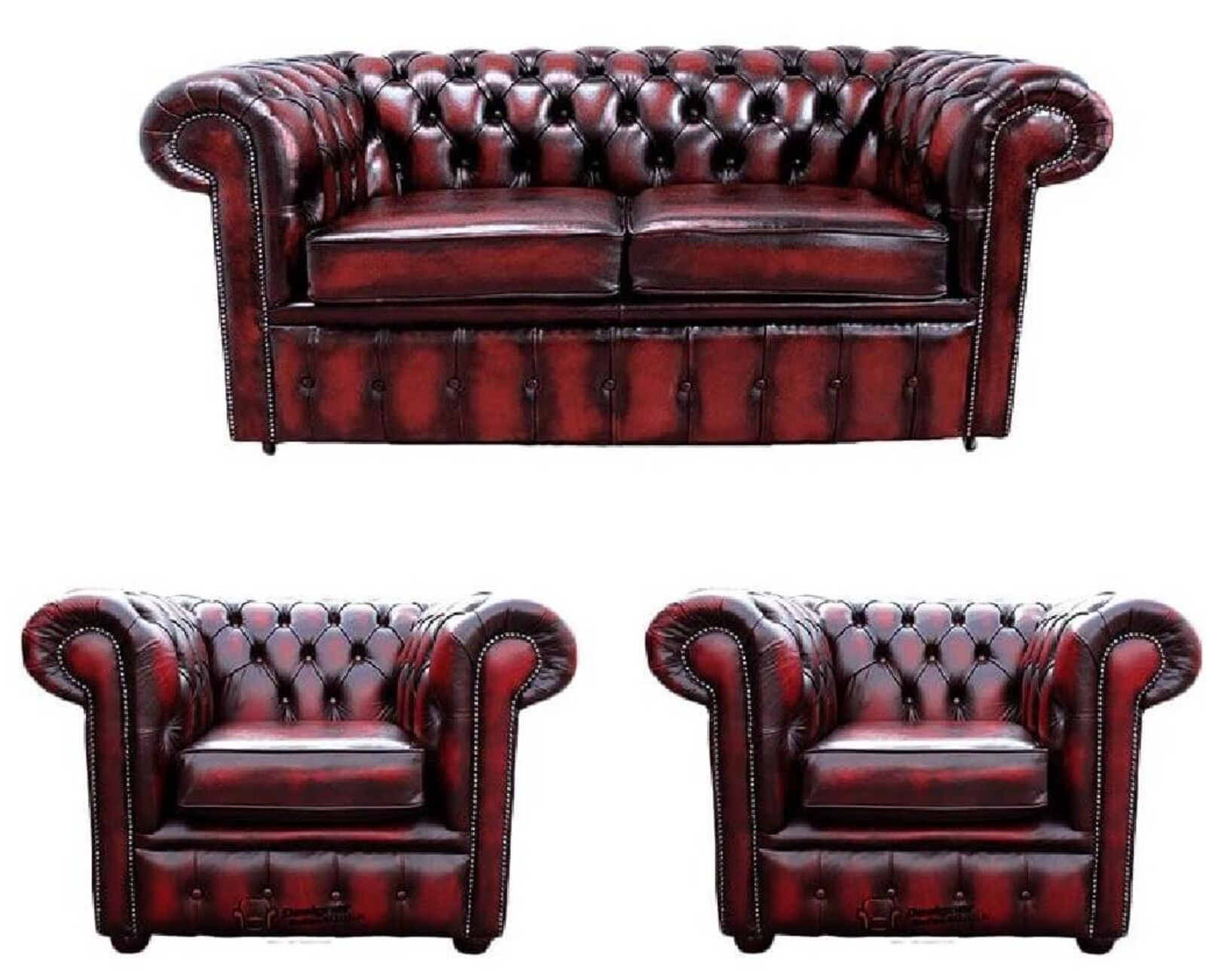 Product photograph of Chesterfield 2 Seater Sofa 2 X Club Chairs Leather Sofa Amp Hellip from Designer Sofas 4U