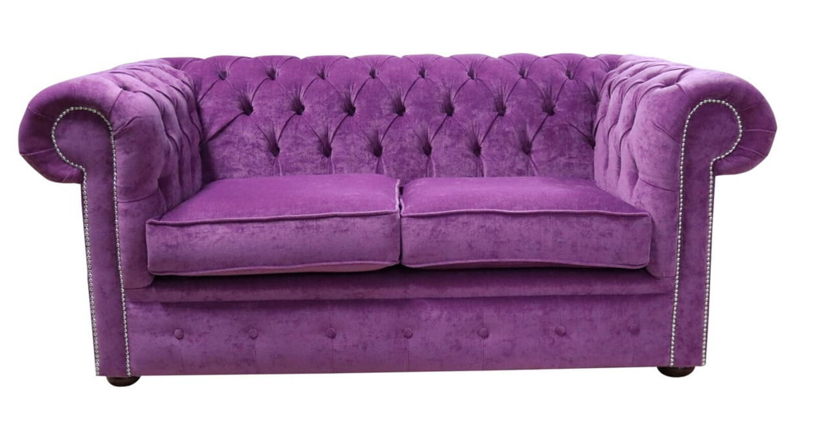 Product photograph of Chesterfield 2 Seater Settee Pimlico Grape Fabric Sofa Offer from Designer Sofas 4U