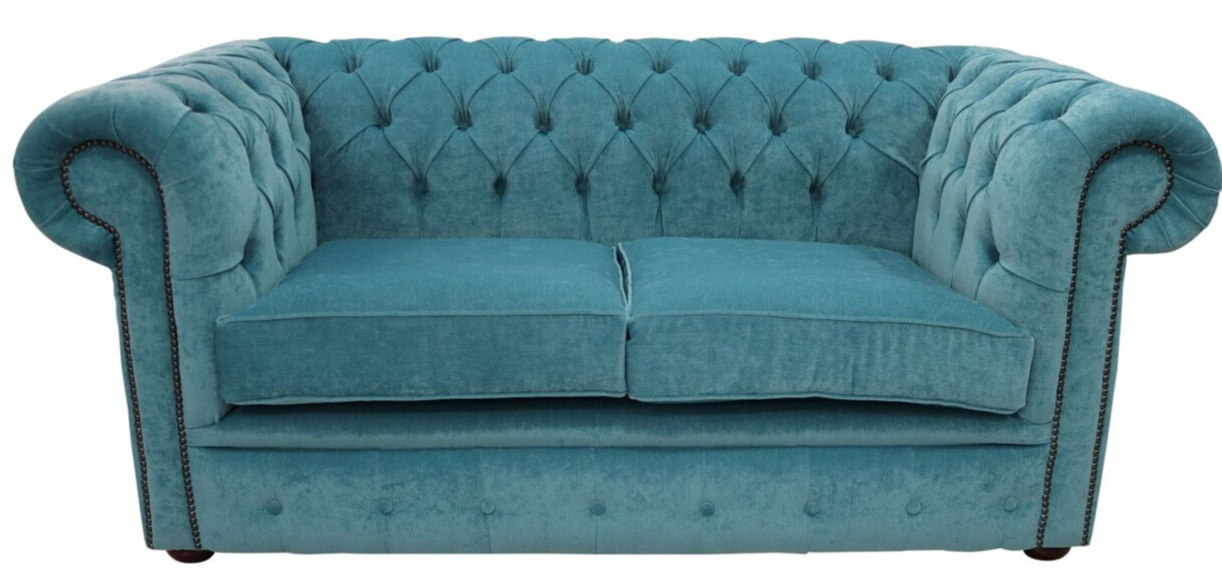 Chesterfield 2 Seater Settee Pimlico Teal Fabric Sofa Offer