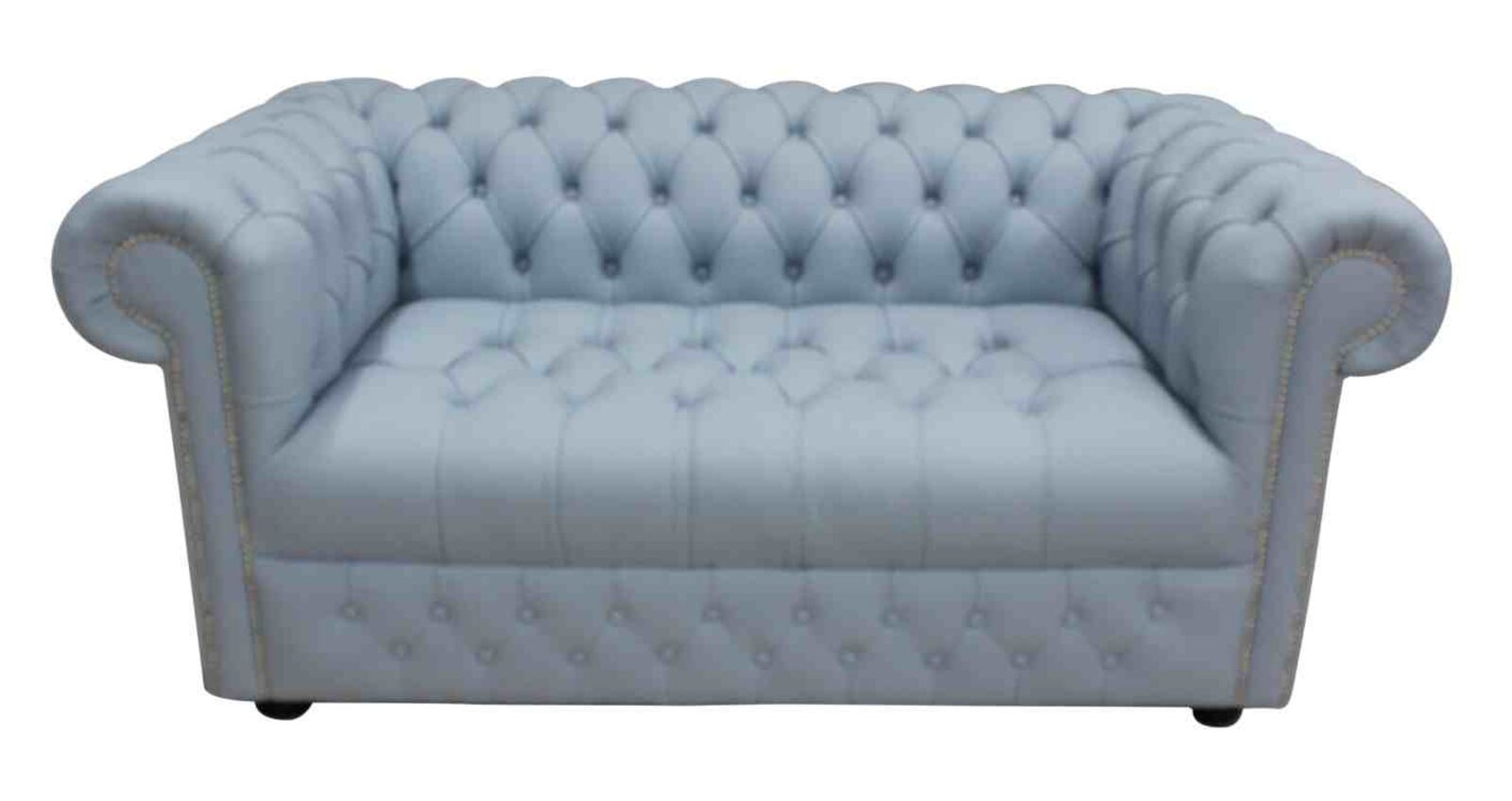 Product photograph of Chesterfield 2 Seater Sofa Settee Buttoned Seat Parlour Blue Leather from Designer Sofas 4U