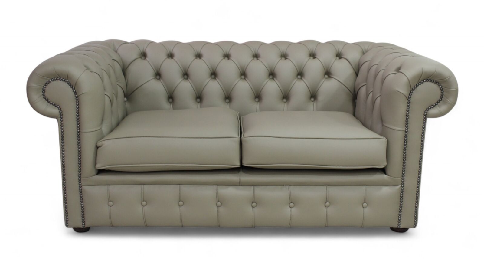 Product photograph of Chesterfield 2 Seater Sofa Settee Shelly Ash Leather from Designer Sofas 4U