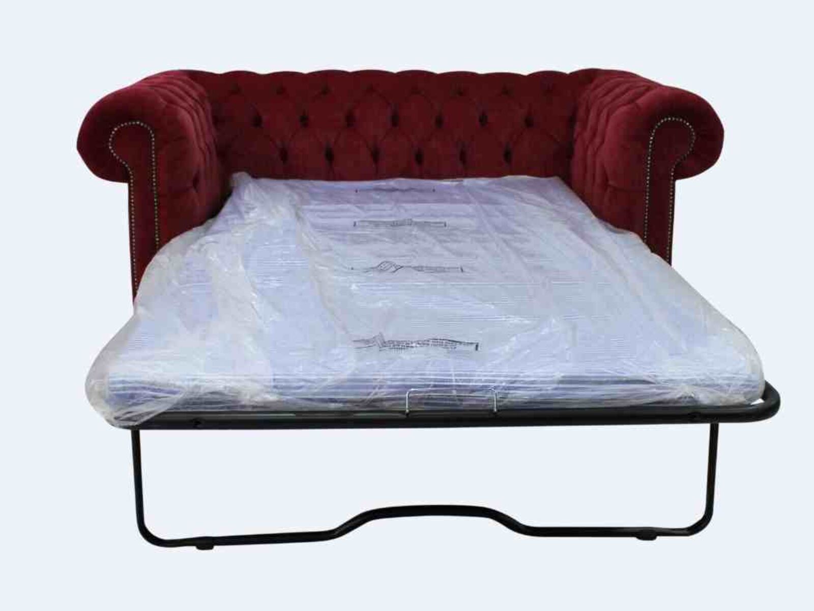Product photograph of Chesterfield 2 Seater Settee Sofa Bed Pimlico Wine Fabric from Designer Sofas 4U