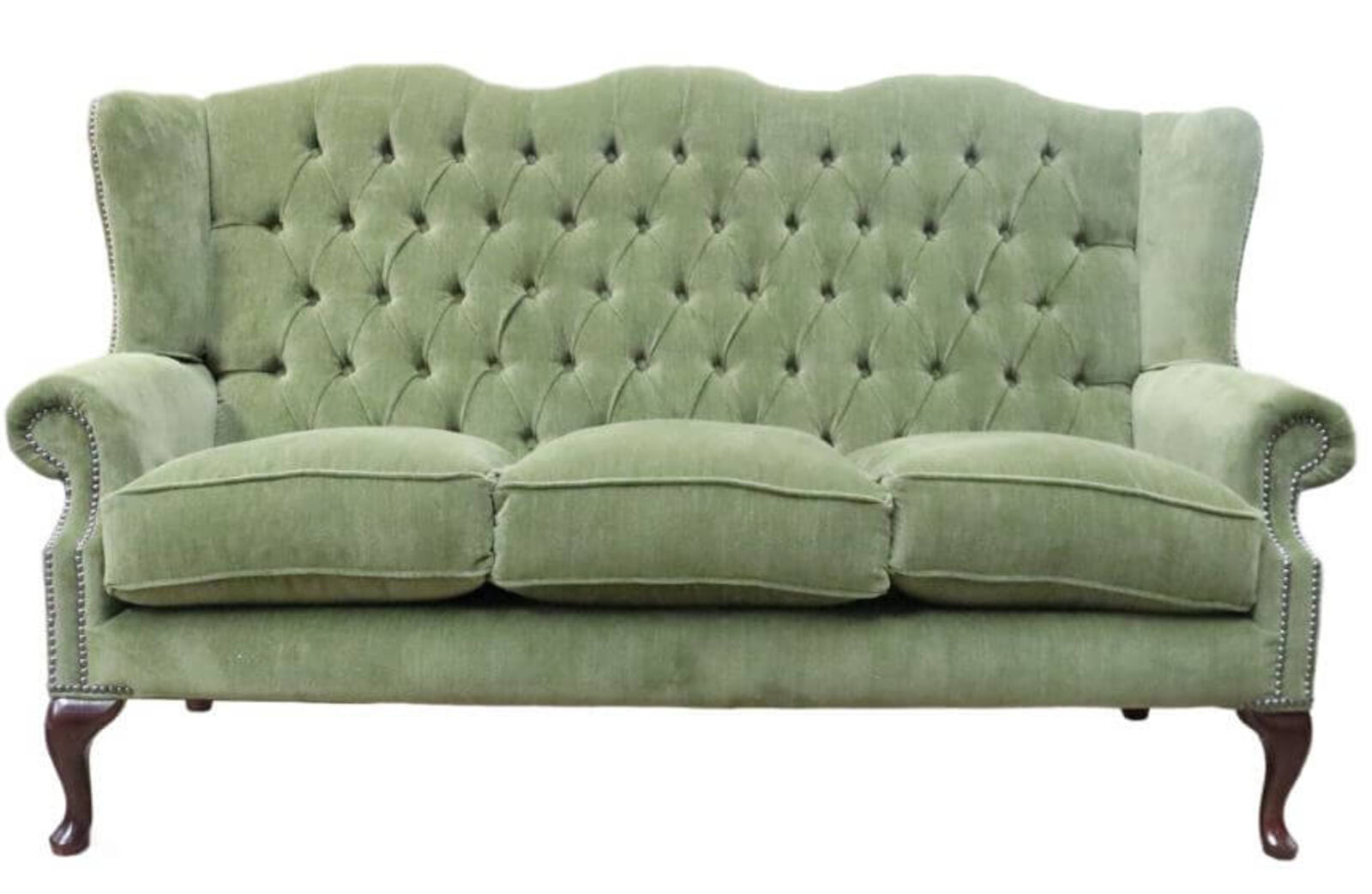 Product photograph of Chesterfield 3 Seater Flat Wing Queen Anne High Back Wing Amp Hellip from Designer Sofas 4U