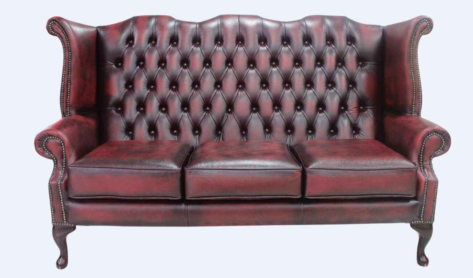 Product photograph of Chesterfield 3 Seater Queen Anne High Back Wing Sofa Chair Amp Hellip from Designer Sofas 4U