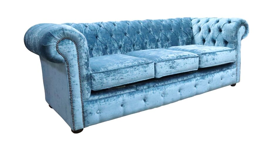 Denim deals chesterfield sofa