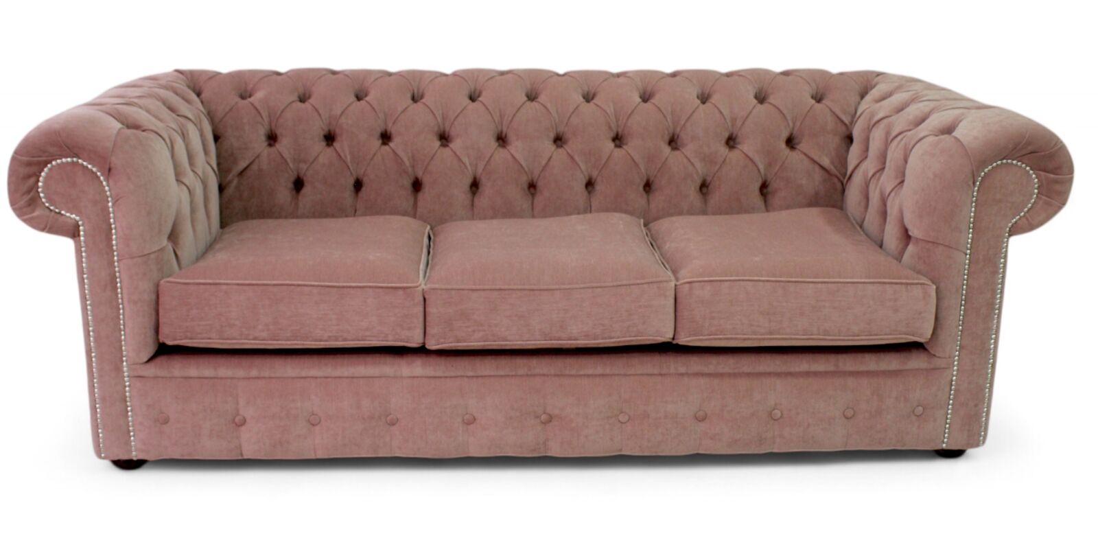 Product photograph of Chesterfield 3 Seater Settee Pimlico Rose Fabric Sofa Offer from Designer Sofas 4U