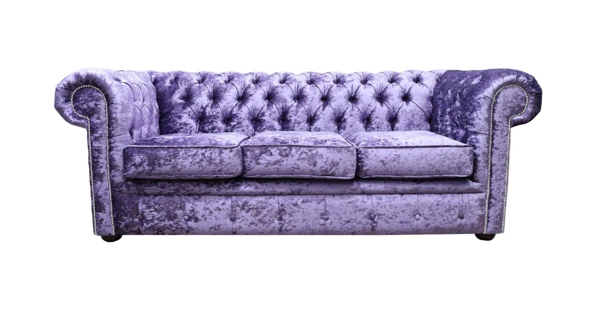 Chesterfield 3 Seater Settee Shimmer Grape Velvet Sofa Offer ...