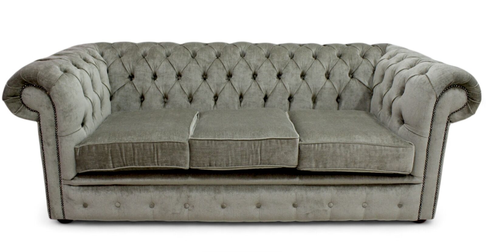 Product photograph of Chesterfield 3 Seater Settee Velluto Sage Fabric Sofa Offer from Designer Sofas 4U