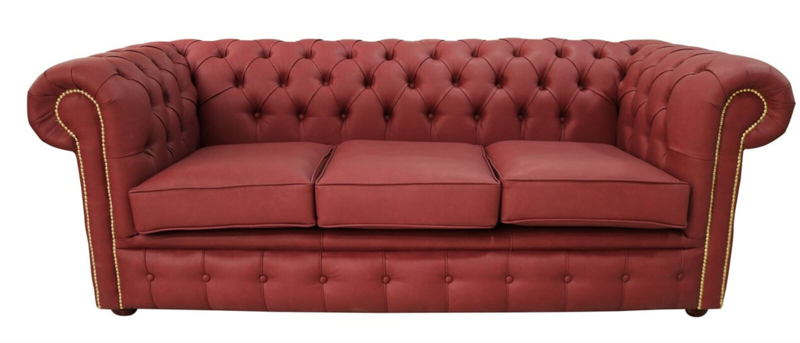 Product photograph of Chesterfield 3 Seater Infinity Salsa Faux Leather Sofa Offer from Designer Sofas 4U