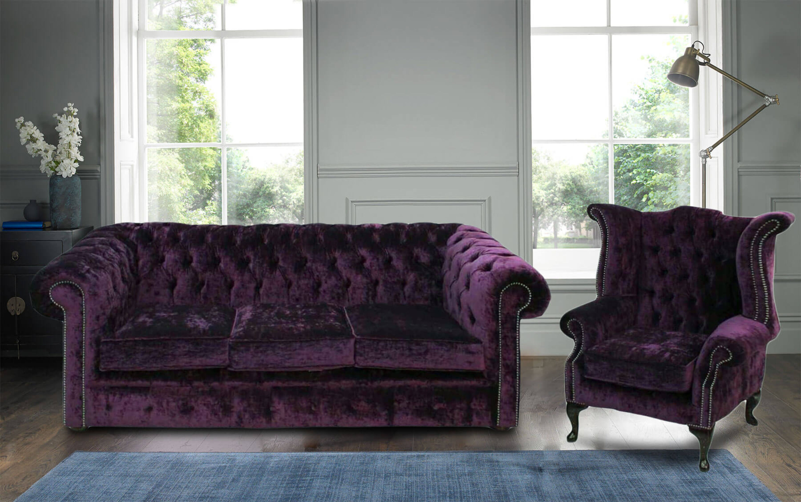 Deep purple 2024 velvet sofa