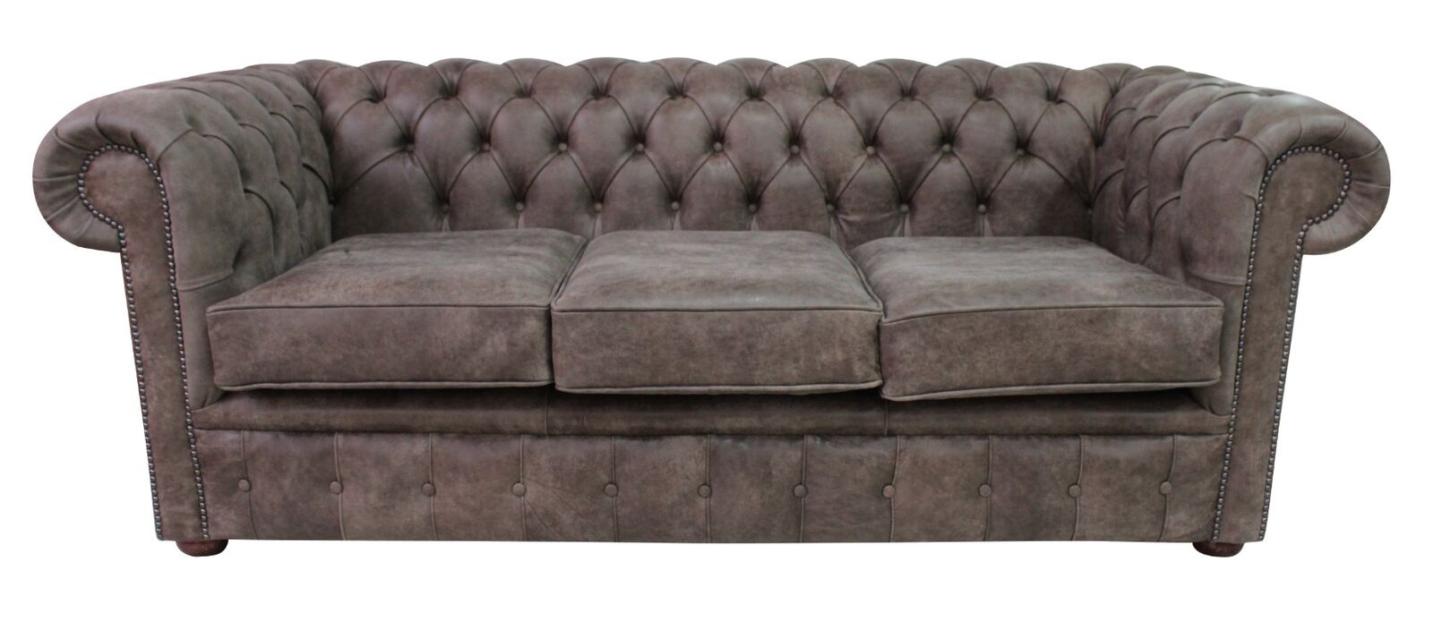 Product photograph of Chesterfield 3 Seater Sofa Devil Arabica Aniline Leather Settee from Designer Sofas 4U