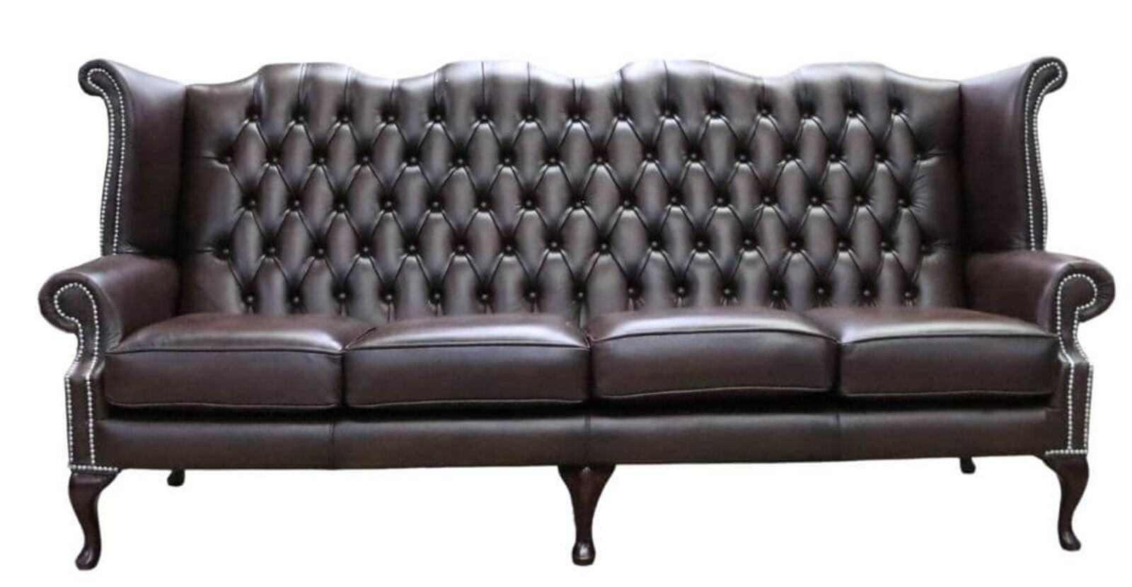 Product photograph of Chesterfield 4 Seater Queen Anne High Back Wing Sofa Antique Amp Hellip from Designer Sofas 4U