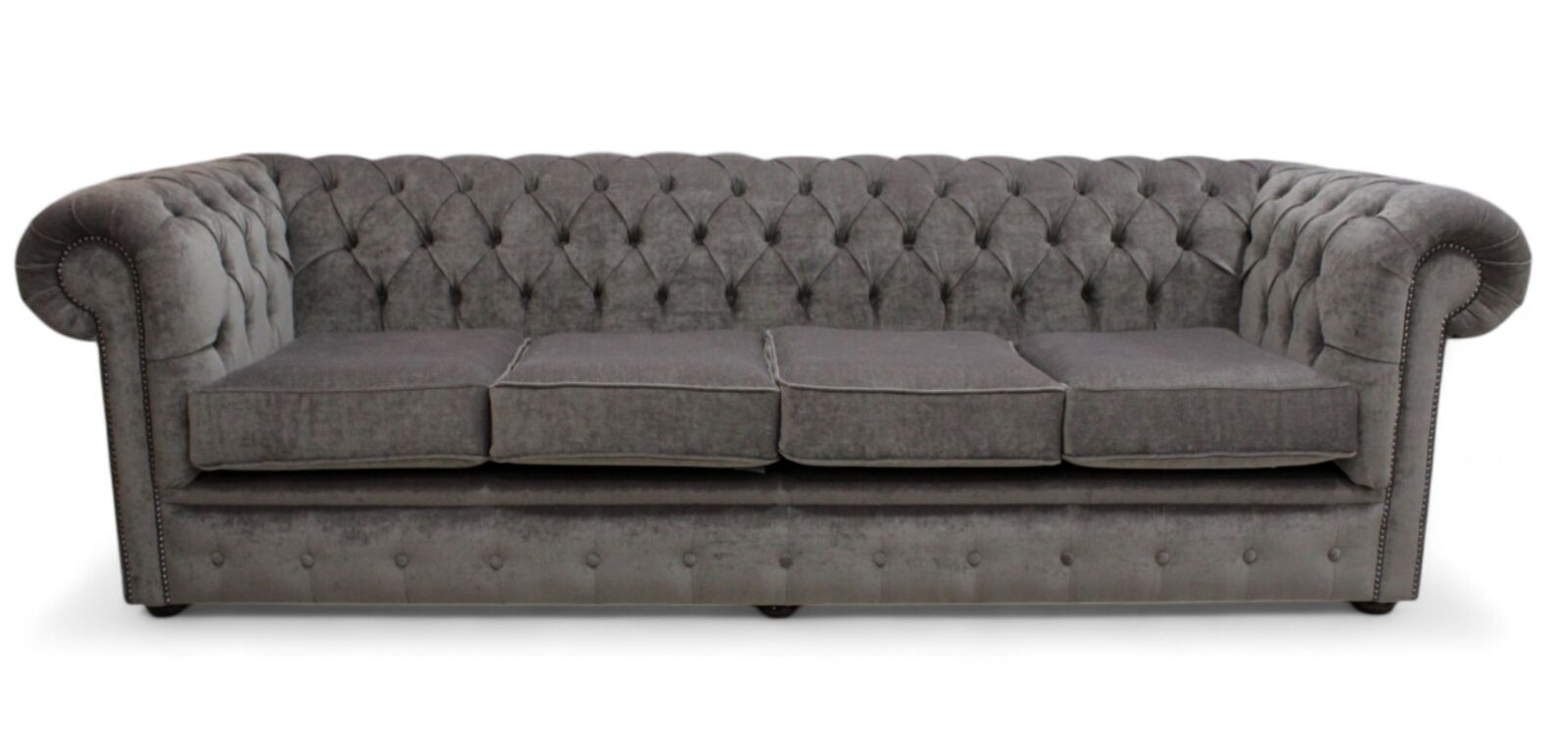 Product photograph of Chesterfield 4 Seater Settee Pimlico Bark Fabric Sofa Offer from Designer Sofas 4U