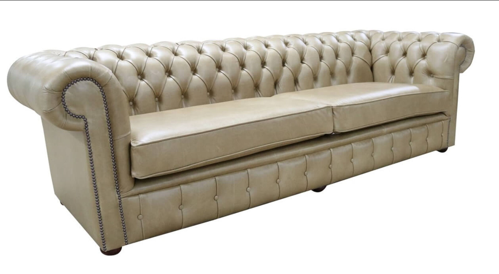 Product photograph of Chesterfield 4 Seater Settee Sofa Old English Parchment Leather from Designer Sofas 4U