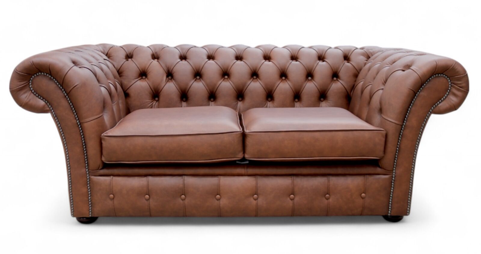 Product photograph of Chesterfield Balmoral 2 Seater Sofa Settee Etna Bourbon Leather from Designer Sofas 4U