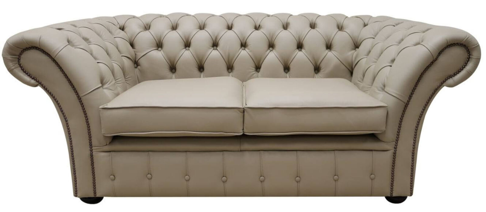 Product photograph of Chesterfield Balmoral 2 Seater Sofa Settee Shelly Pebble Leather from Designer Sofas 4U