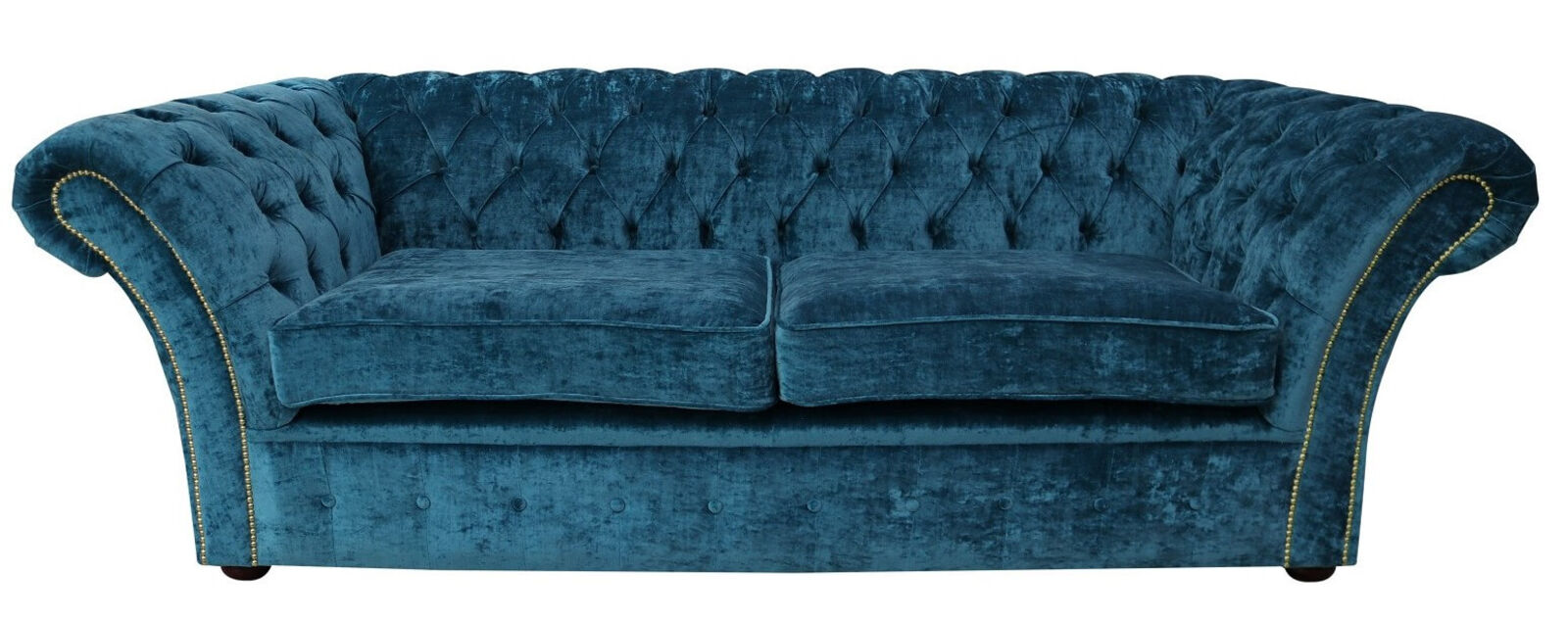 Product photograph of Chesterfield Balmoral 3 Seater Sofa Settee Velvet Modena Peacock from Designer Sofas 4U