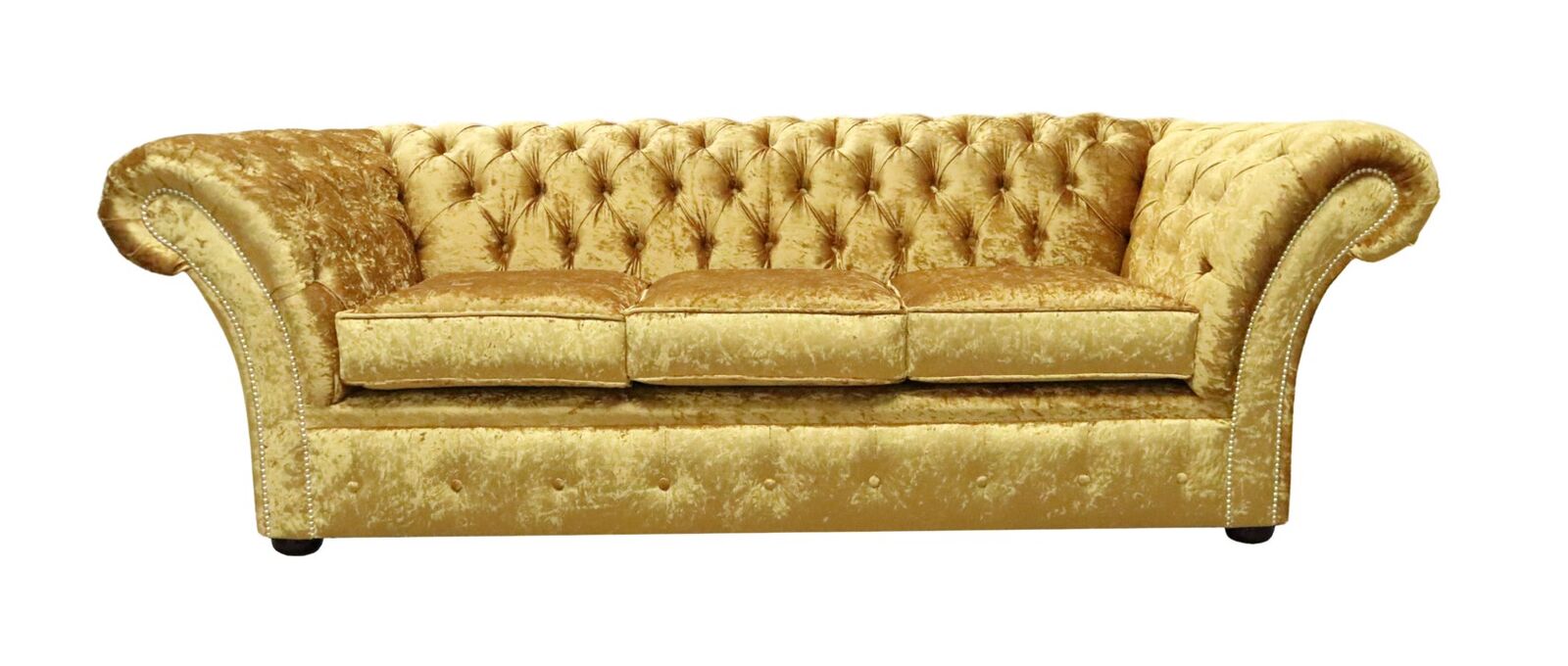 Product photograph of Chesterfield Balmoral 3 Seater Sofa Settee Shimmer Gold from Designer Sofas 4U