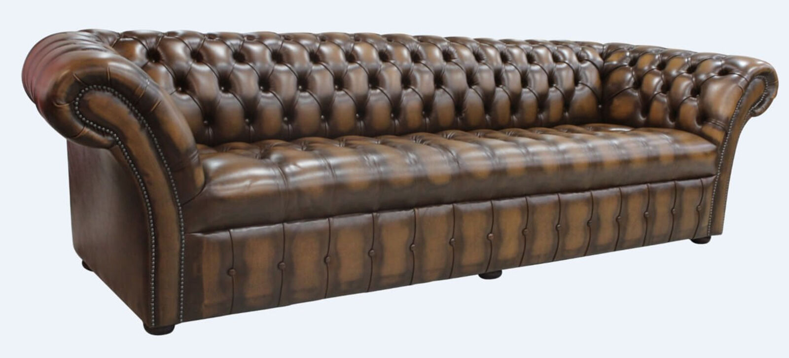 Product photograph of Chesterfield Balmoral 4 Seater Sofa Buttoned Seat Settee Antique Tan Leather from Designer Sofas 4U