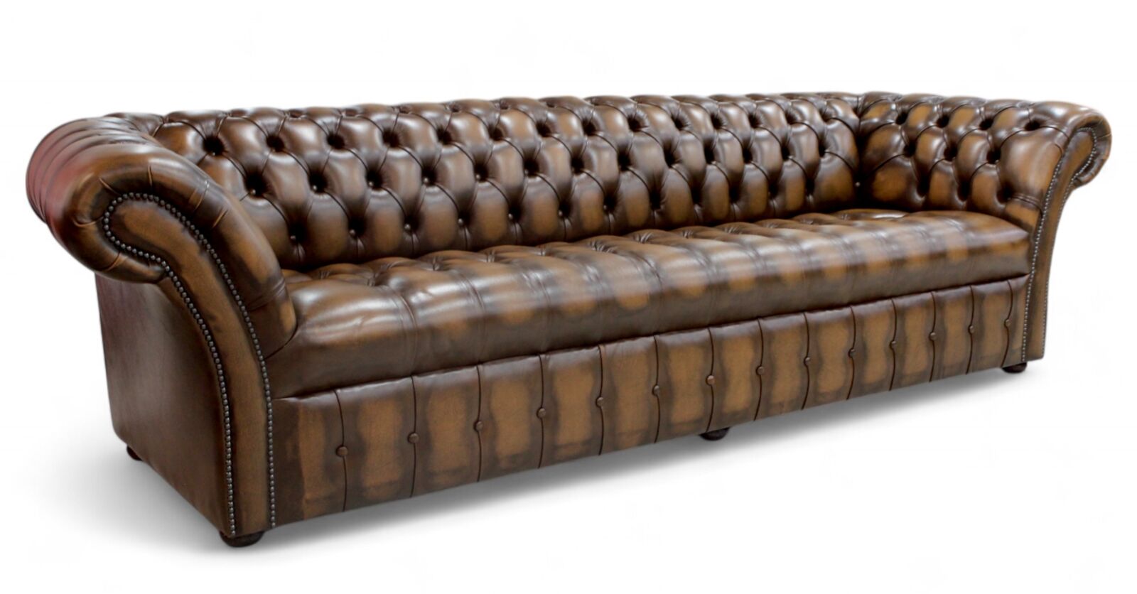 Product photograph of Chesterfield Balmoral 4 Seater Sofa Buttoned Seat Settee Antique Tan Leather from Designer Sofas 4U