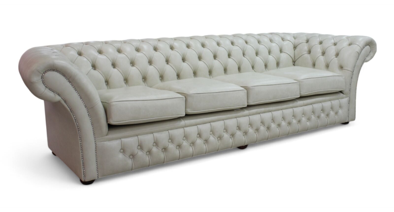 Product photograph of Chesterfield Balmoral 4 Seater Sofa Settee Stella Ice Leather Dbb from Designer Sofas 4U