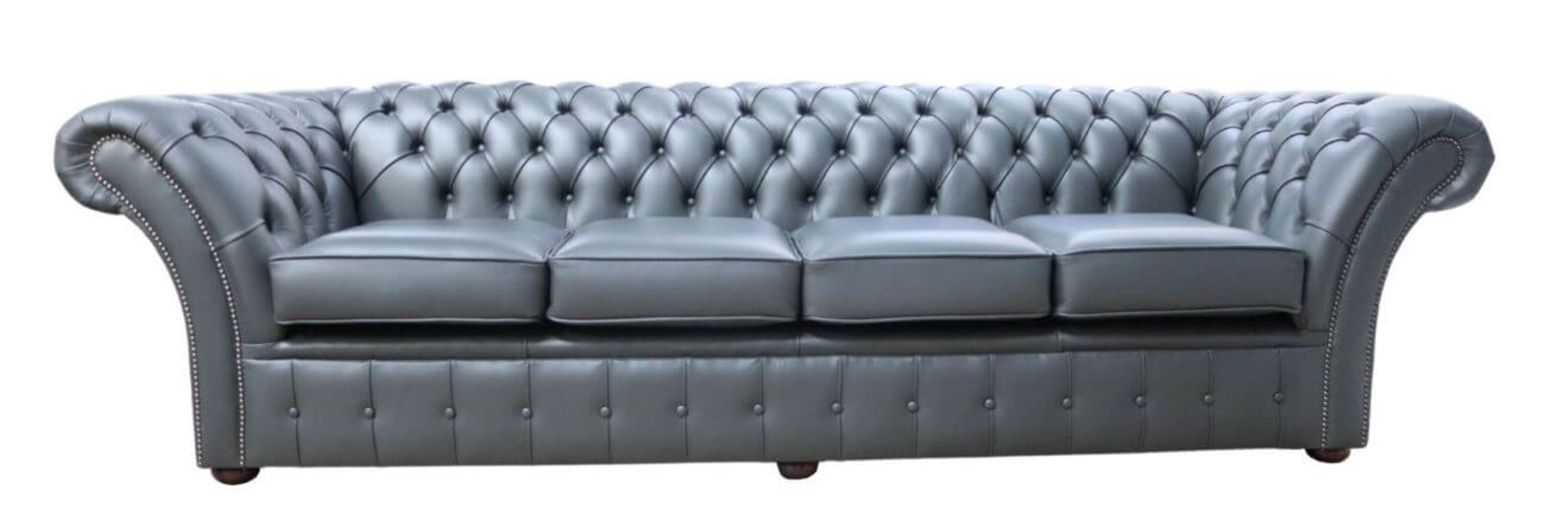 grey leather 4 seater sofa