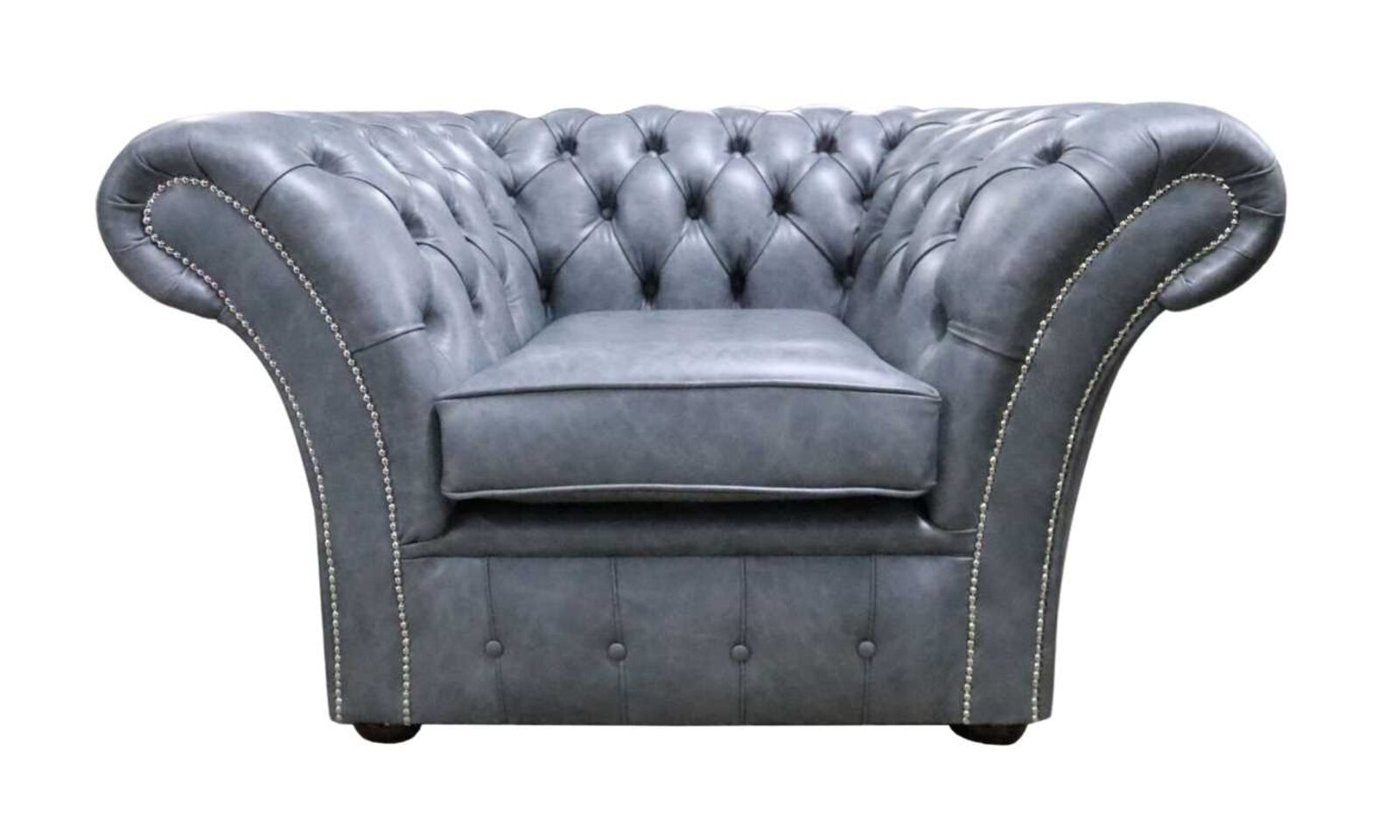 Product photograph of Chesterfield Balmoral Armchair Stella Liquorice Leather from Designer Sofas 4U