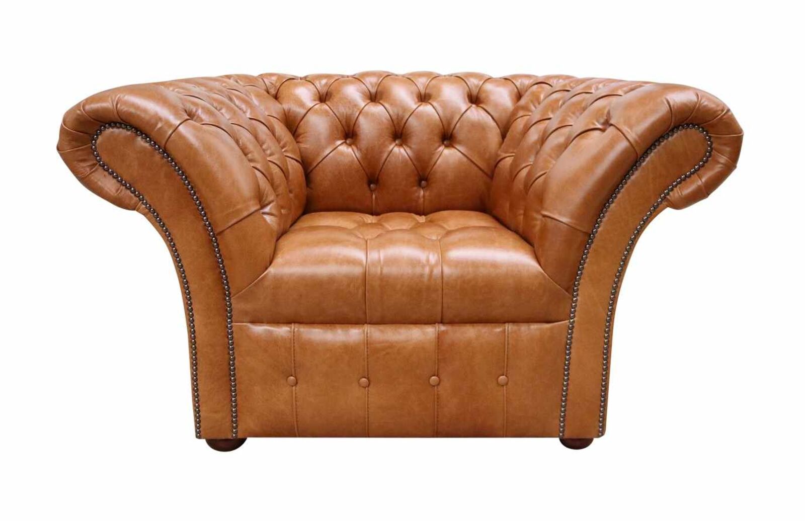 Product photograph of Chesterfield Balmoral Armchair Buttoned Seat Old English Aniline Bruciato Leather from Designer Sofas 4U