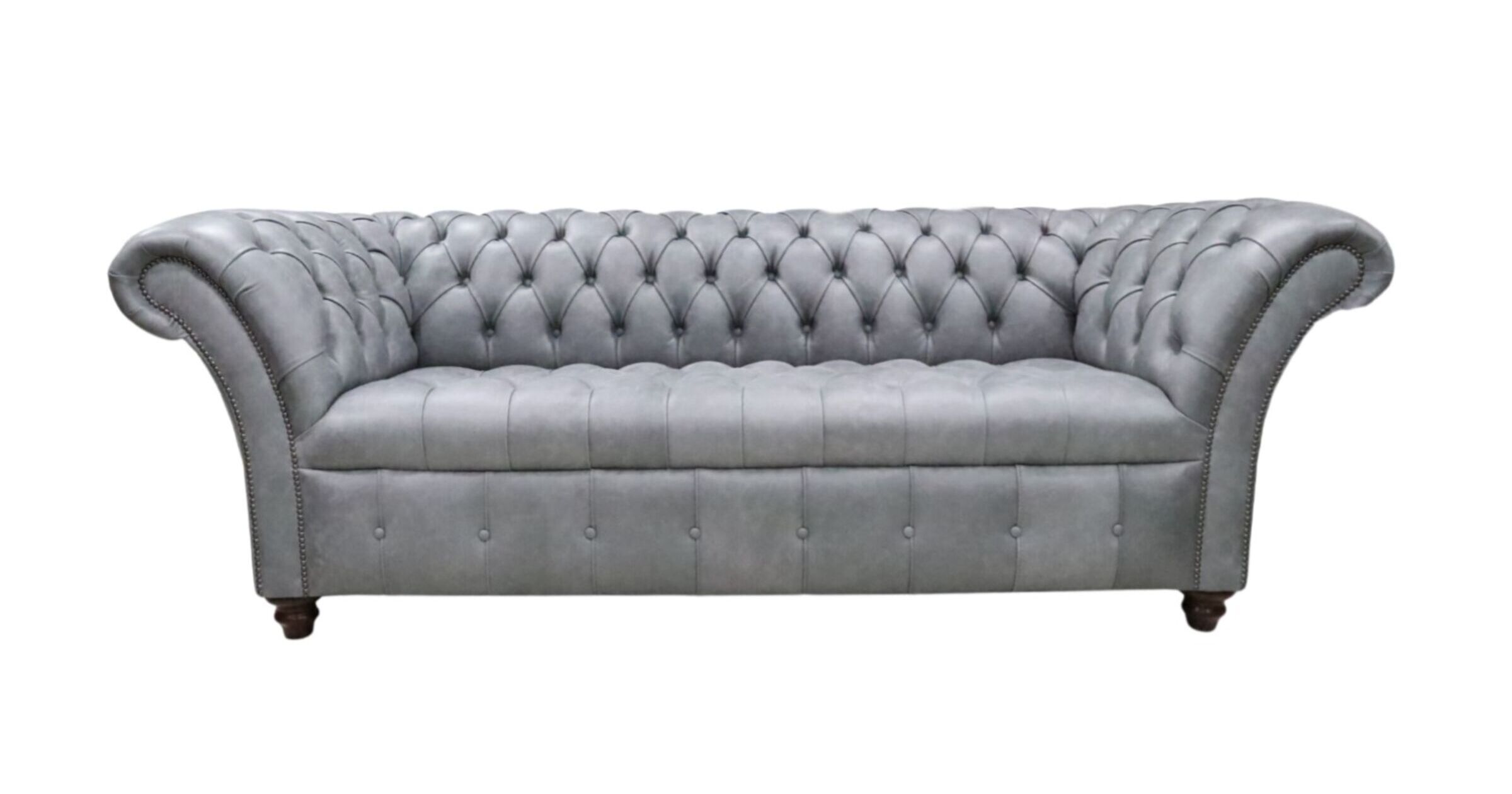 Ash Grey Chesterfield Balmoral 3 Seater Sofa | DesignerSofas4U