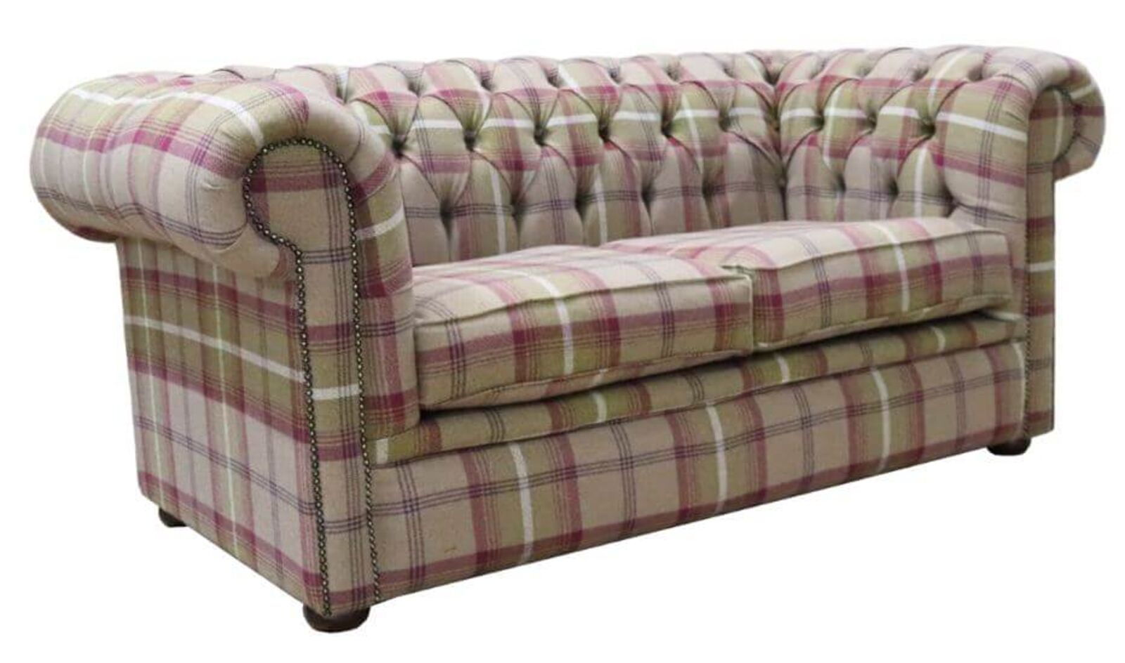 Product photograph of Chesterfield Tartan 2 Seater Sofa Balmoral Heather Fabric from Designer Sofas 4U