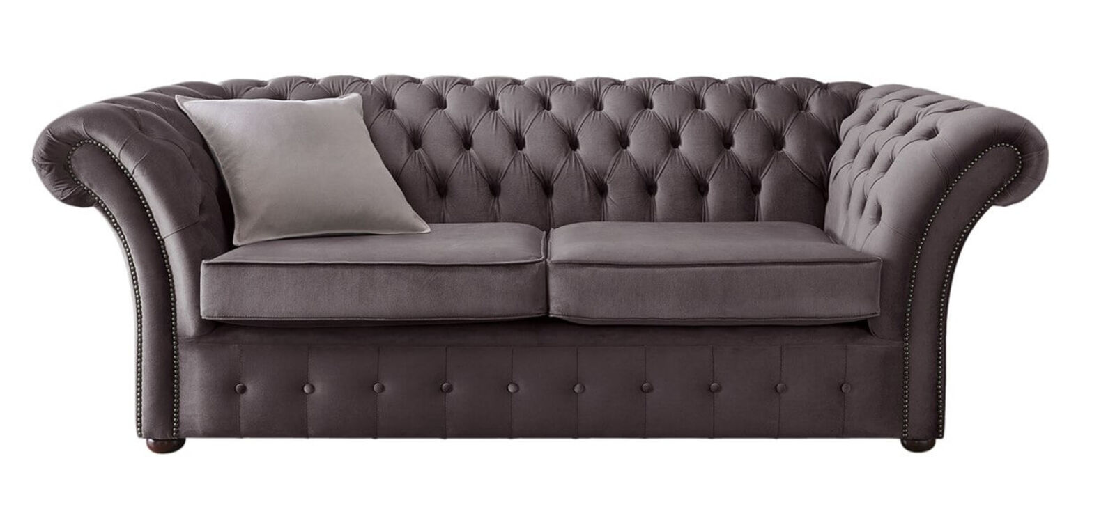 Product photograph of Chesterfield Balmoral 3 Seater Malta Lavender Purple Velvet Fabric Sofa from Designer Sofas 4U
