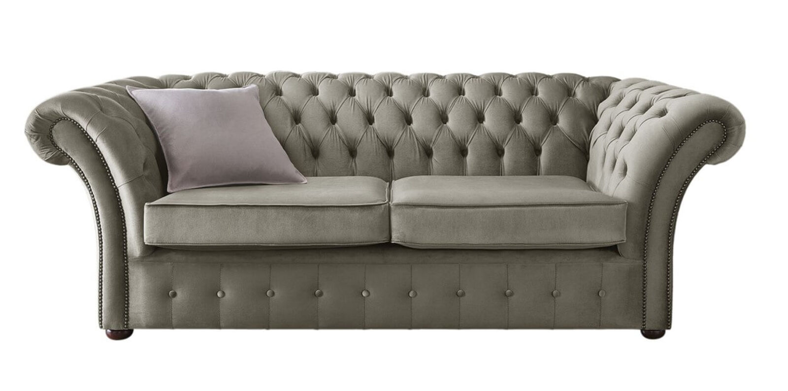 Product photograph of Grenville Beaumont Chesterfield Balmoral Fletcher Sofa Malta Putty Beige 3 Seater from Designer Sofas 4U