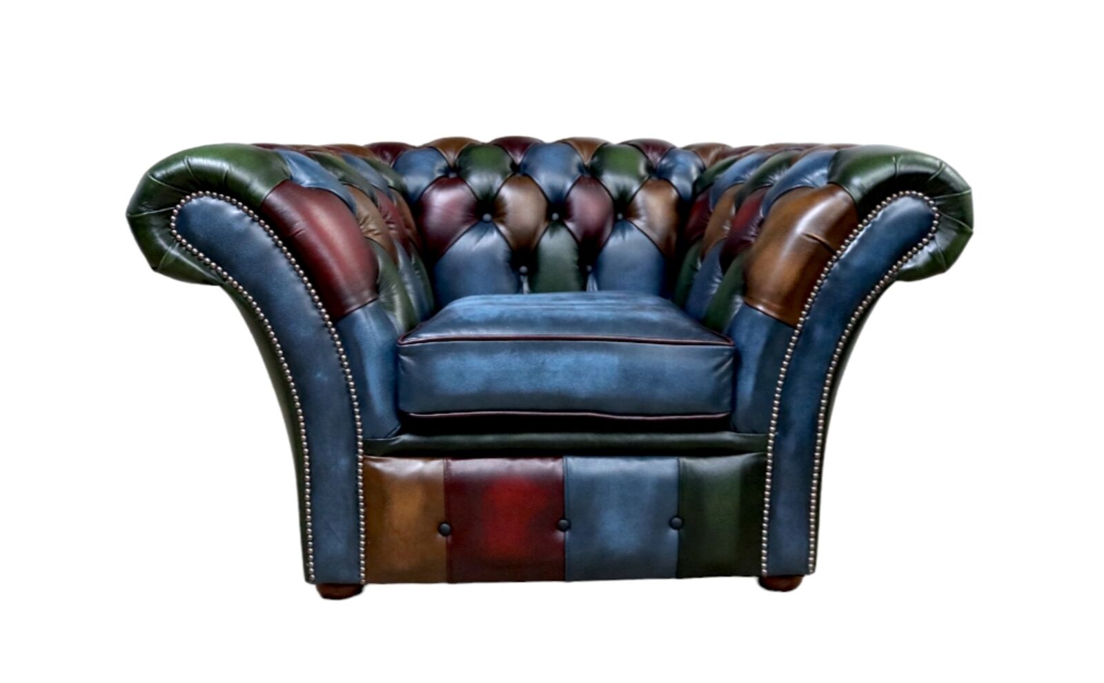 Product photograph of Chesterfield Balmoral Patchwork Club Chair Antique Leather from Designer Sofas 4U