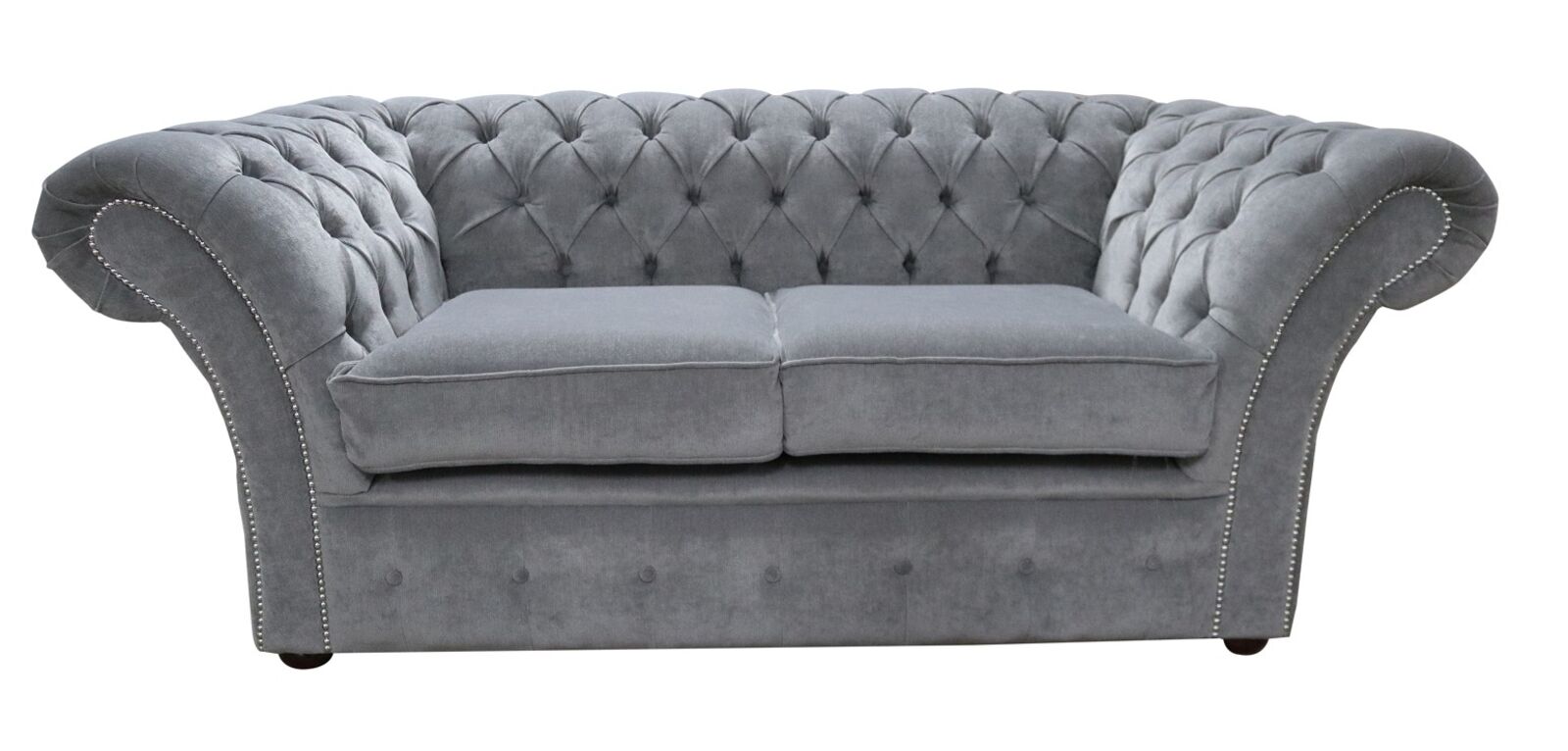 Product photograph of Chesterfield Balmoral 2 Seater Sofa Settee Pimlico Grey Fabric from Designer Sofas 4U