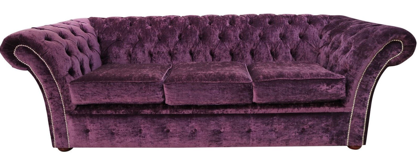 Product photograph of Chesterfield Balmoral 3 Seater Sofa Settee Velvet Modena Amethyst from Designer Sofas 4U