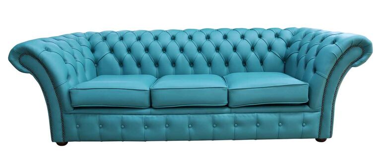 Buy Antique Green Real Leather Chesterfield Sofa 3 Seater