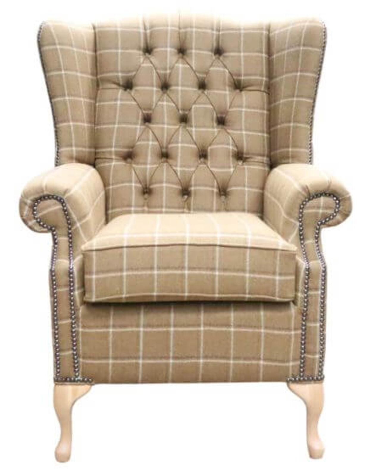 Product photograph of Chesterfield Bloomsbury Wool Wing Chair Fireside High Back Armchair St Andrews Rope Tartan 4 Quot Higher 2 Quot Depth from Designer Sofas 4U