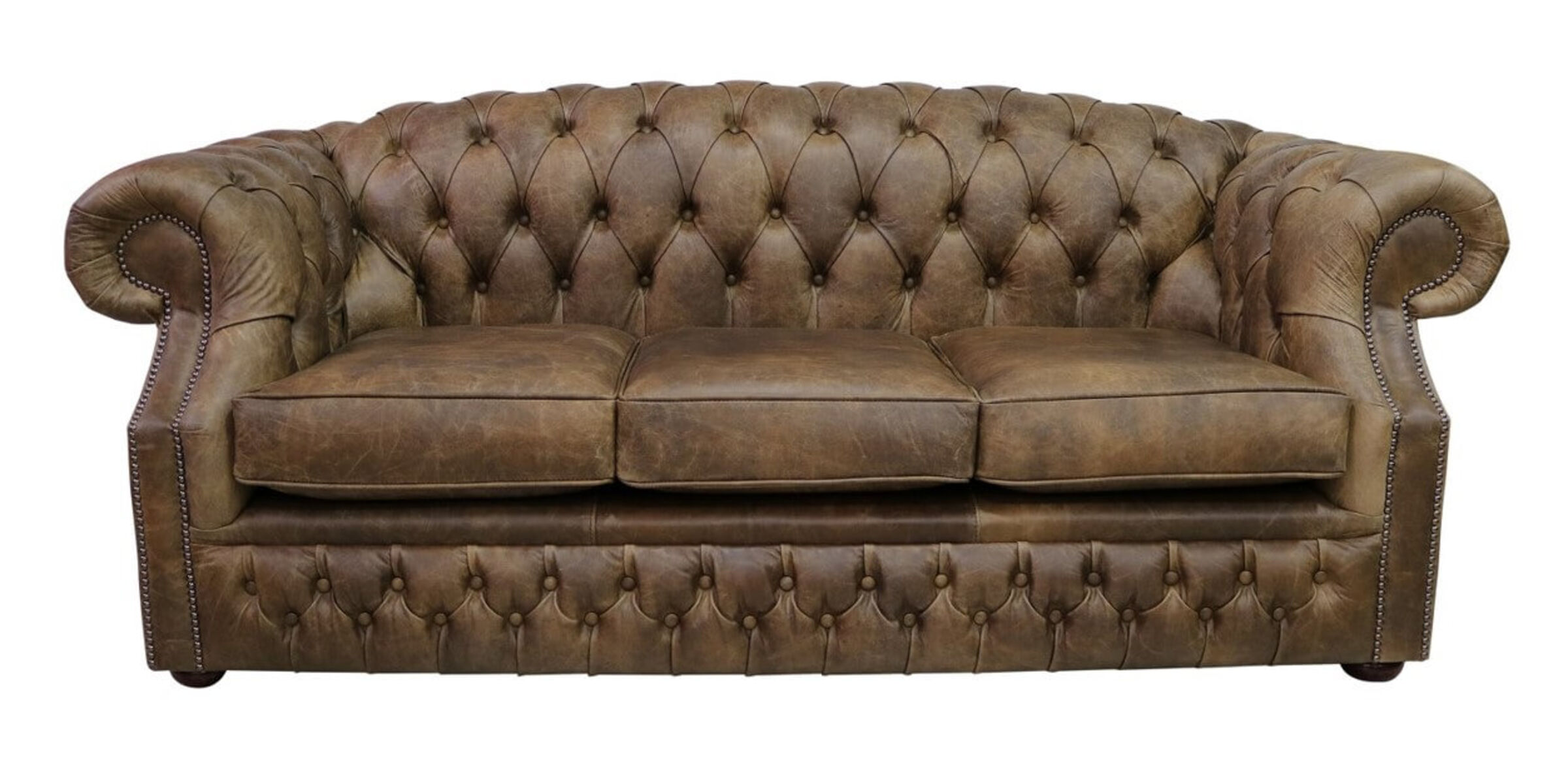 Chesterfield Buckingham 3 Seater Sofa Cracked Wax Tobacco Leather