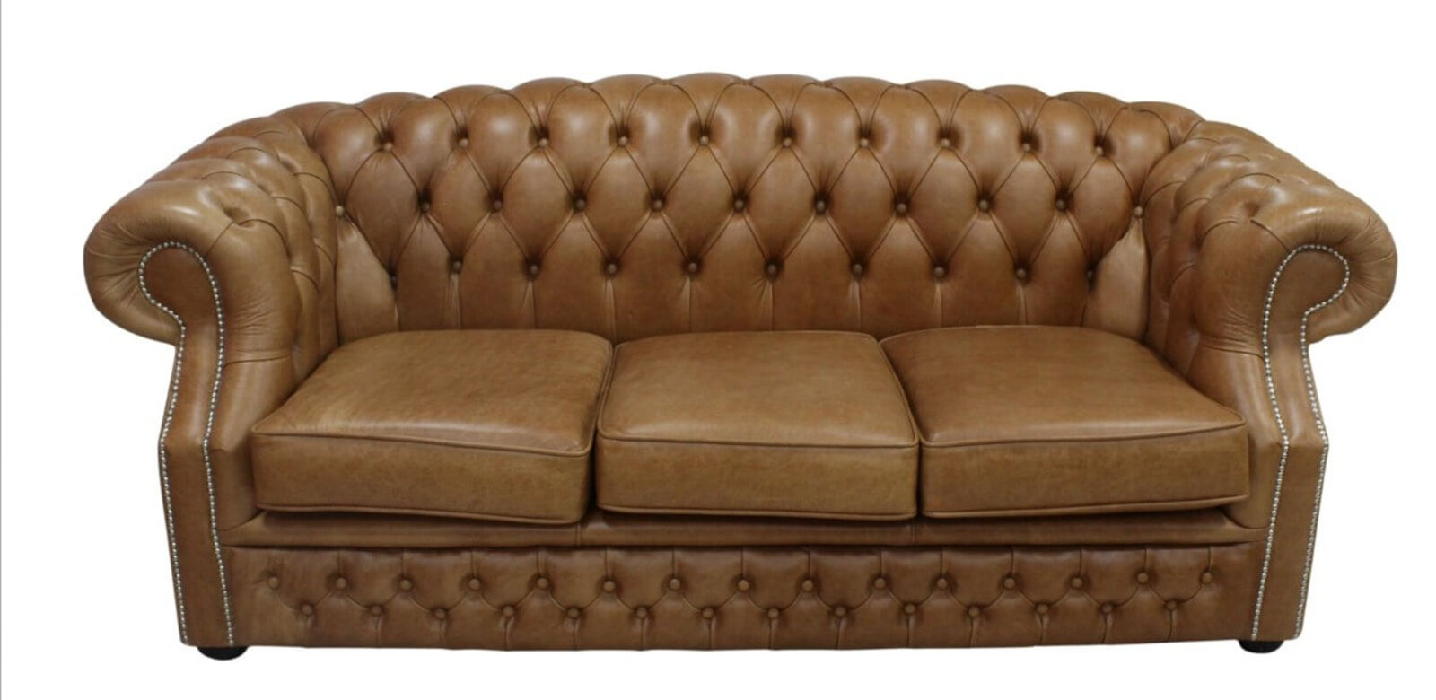 Product photograph of Chesterfield Buckingham 3 Seater Old English Tan Leather Sofa Offer from Designer Sofas 4U