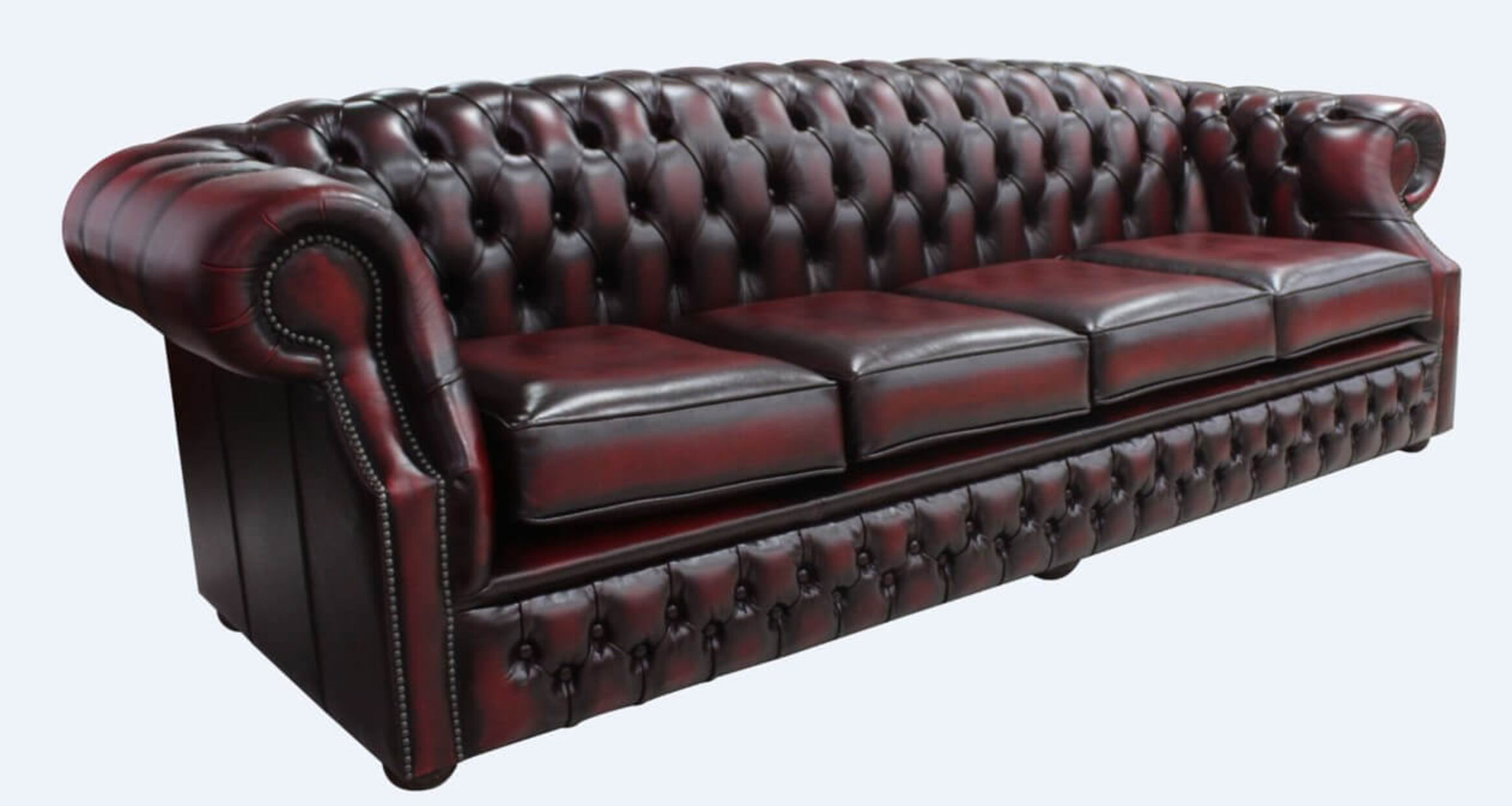 Oxblood Leather Chesterfield Buckingham 4 Seater Antique Sofa Offer ...