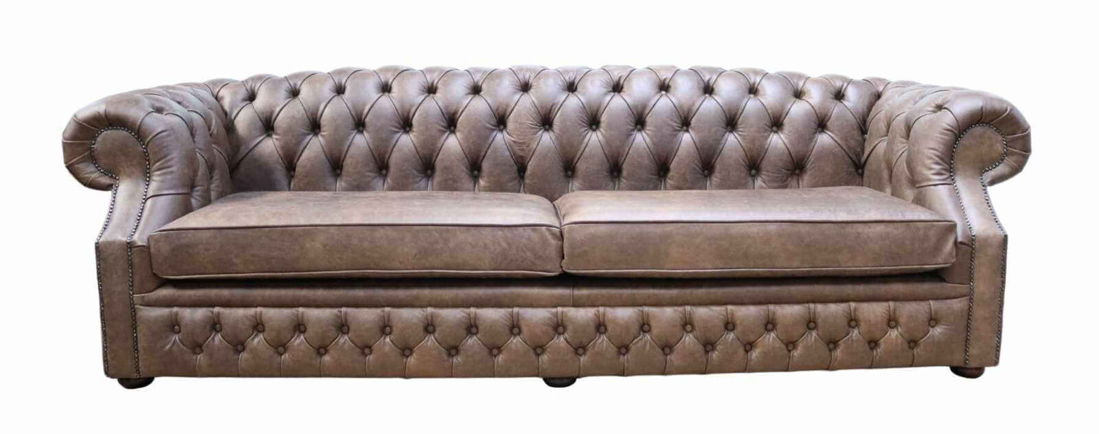 Product photograph of Chesterfield Buckingham 4 Seater Cracked Wax Tobacco Leather Sofa Offer from Designer Sofas 4U