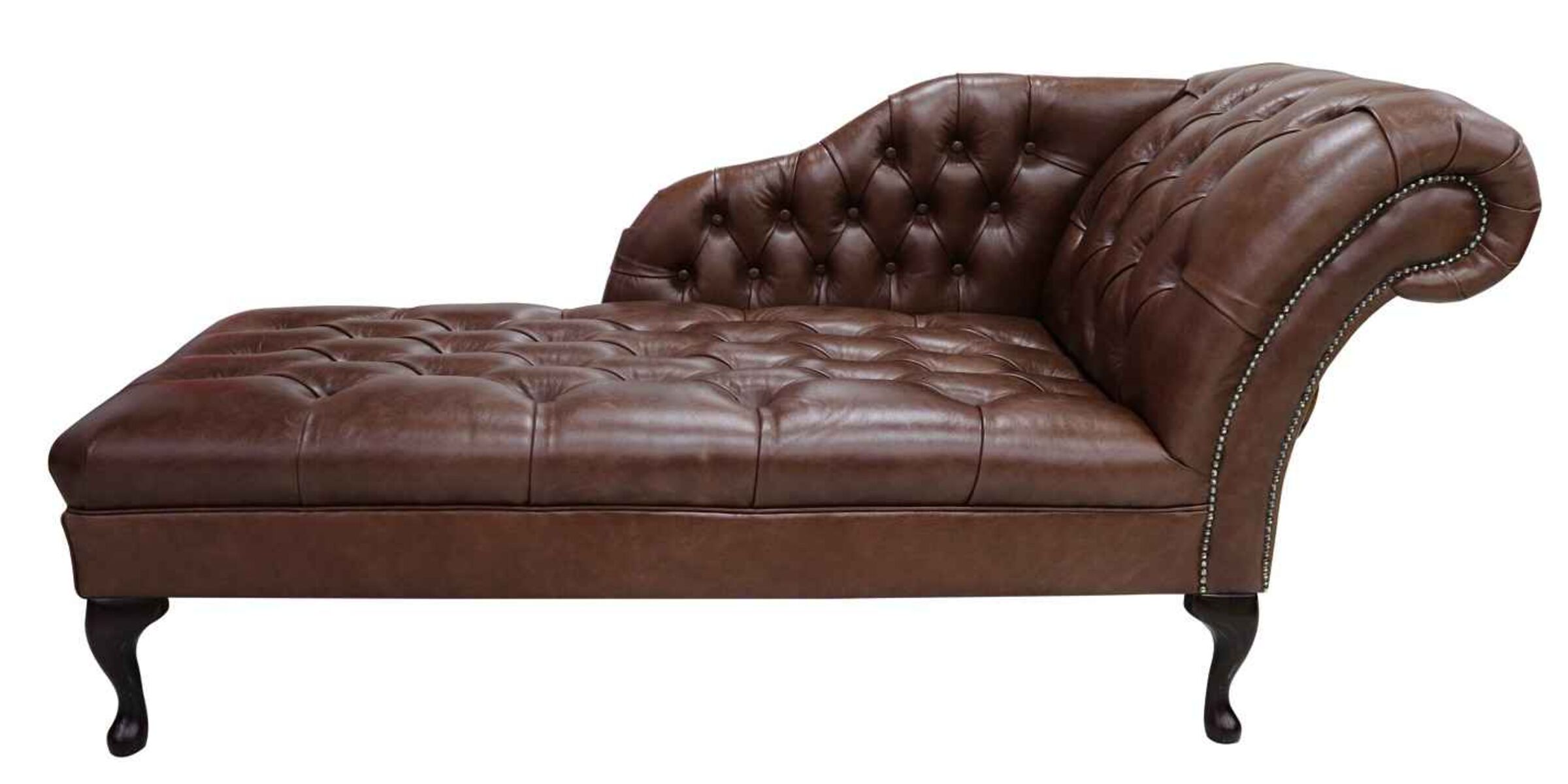 Chesterfield Leather Chaise Lounge Day Bed| Buttoned Seat DesignerSofas4U