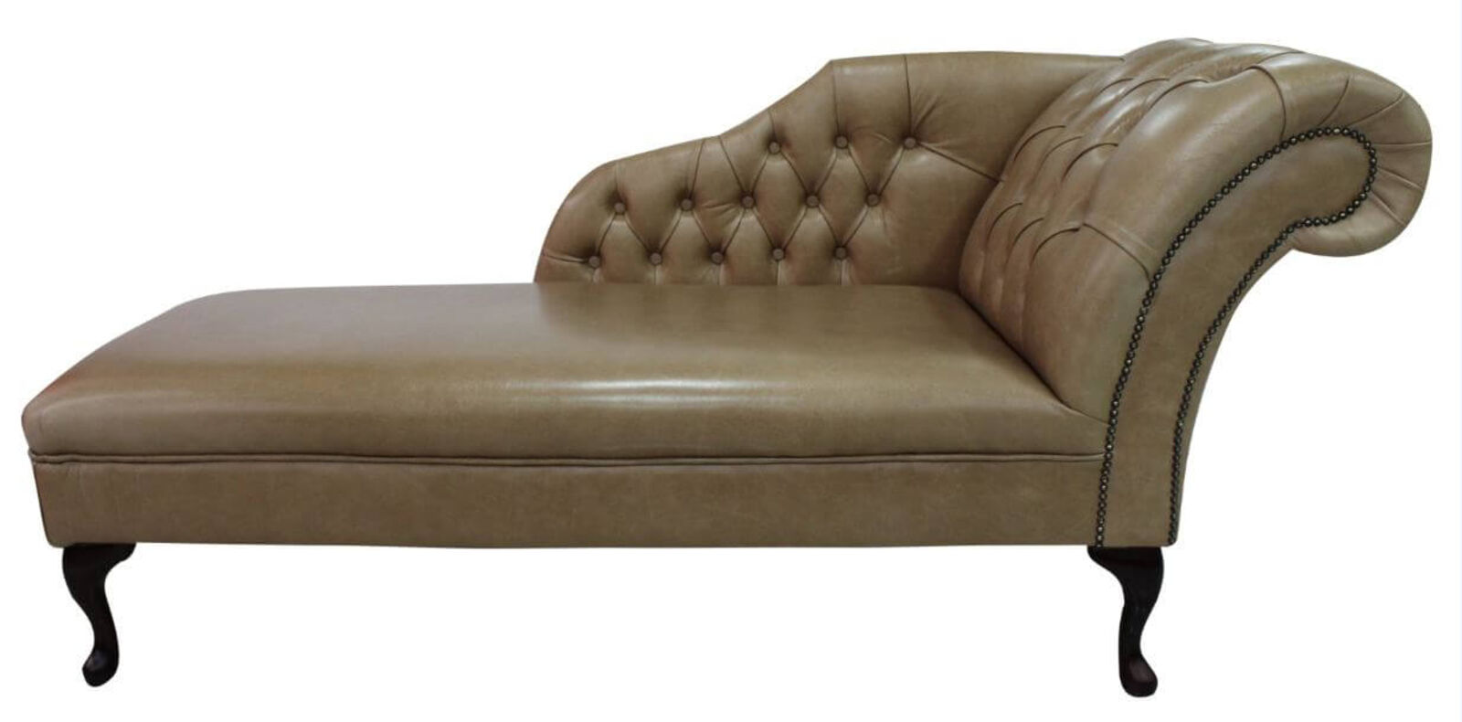 Product photograph of Chesterfield Leather Chaise Lounge Day Bed Old English Parchment from Designer Sofas 4U