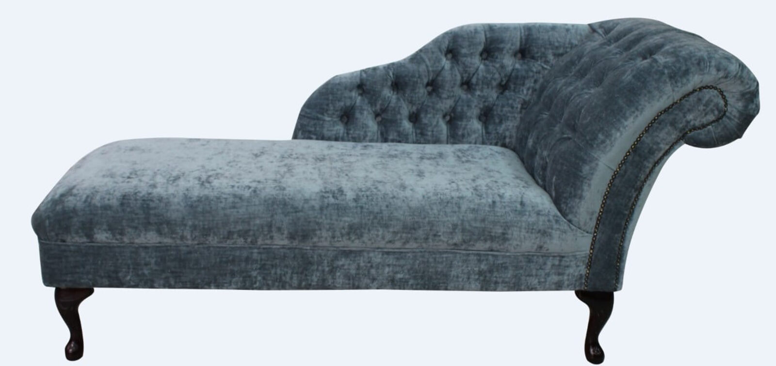 Product photograph of Chesterfield Velvet Chaise Lounge Day Bed Modena Slate Velvet from Designer Sofas 4U